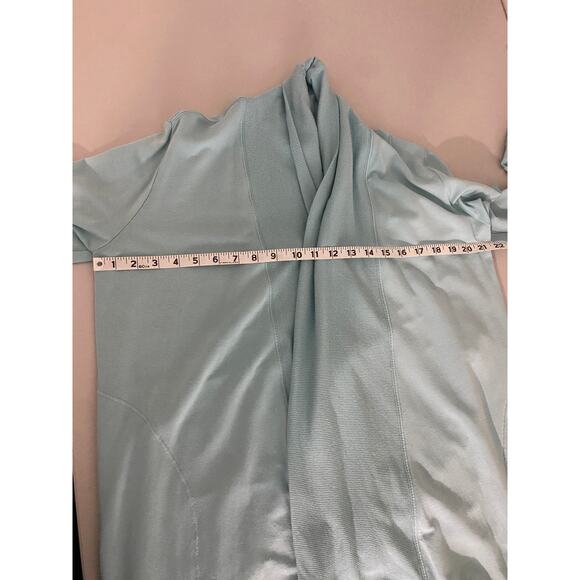 Athleta Pranayama Wrap Cardigan Aqua Light Blue Green Lagenlook Minimalist XS - Picture 7 of 9